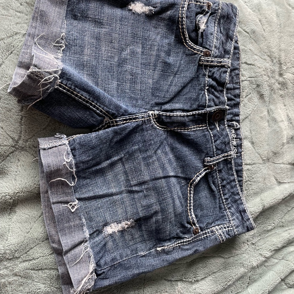 Blue Denim Distressed Women Shorts